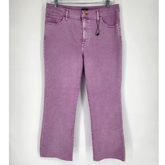Express Conscious Edit Cropped Flare High Rise Jeans Lavender Women’s Size 10R - Picture 2 of 11